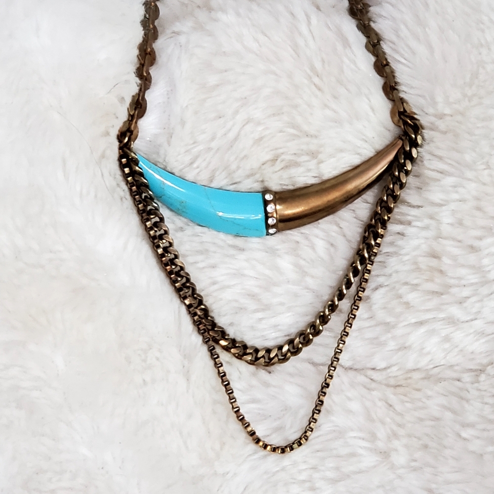 Silpada Brass Turquoise Coastal Colors Necklace